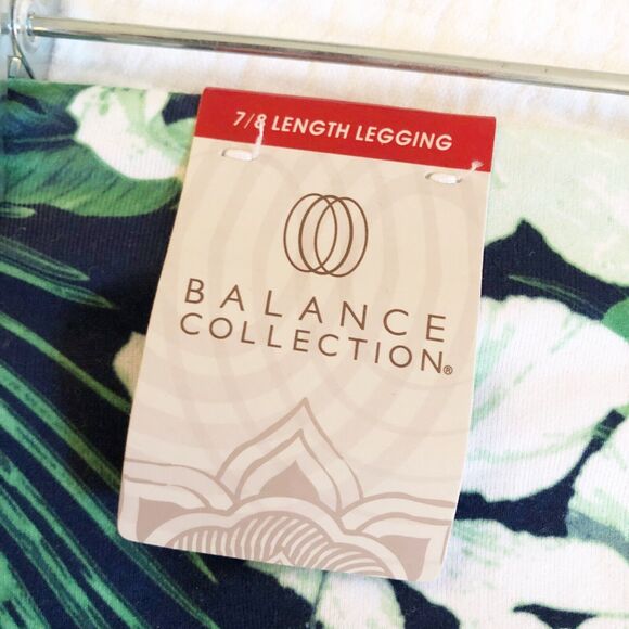 Balance Collection Full Length Leggings Tropical Floral Fronds Medium Wicking - Picture 4 of 9